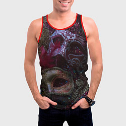 Майка-безрукавка мужская Театральные маски, цвет: 3D-красный — фото 2