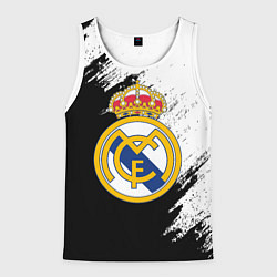 Майка-безрукавка мужская Real Madrid текстура штрихи, цвет: 3D-белый