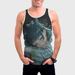 Майка-безрукавка мужская Маомао с кошачьими ушками, цвет: 3D-белый — фото 2