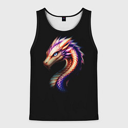 Майка-безрукавка мужская Золотистый дракон с фиолетовой гривой, цвет: 3D-черный