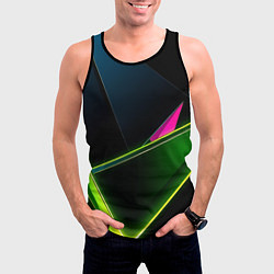 Майка-безрукавка мужская Неоновое освещение, цвет: 3D-черный — фото 2