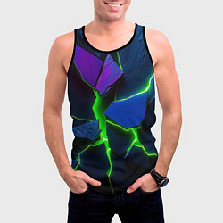 Майка-безрукавка мужская Neon tile, цвет: 3D-черный — фото 2