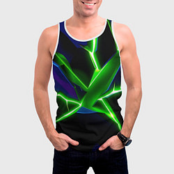 Майка-безрукавка мужская Green glow, цвет: 3D-белый — фото 2