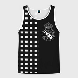Майка-безрукавка мужская Real Madrid клетка, цвет: 3D-белый