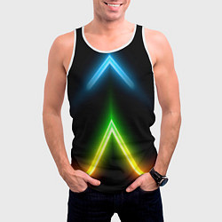 Майка-безрукавка мужская Neon multicolored lines, цвет: 3D-белый — фото 2