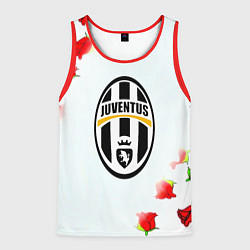 Майка-безрукавка мужская Ювентус розы, цвет: 3D-красный