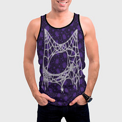 Майка-безрукавка мужская Хэллоуин - Паутина, цвет: 3D-черный — фото 2