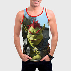 Майка-безрукавка мужская Объемный Шрек, цвет: 3D-красный — фото 2