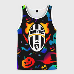 Майка-безрукавка мужская Juventus хэллоуин неон, цвет: 3D-белый