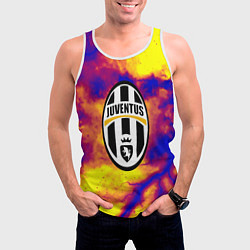 Майка-безрукавка мужская Ювентус неоновый шторм, цвет: 3D-белый — фото 2
