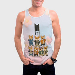 Майка-безрукавка мужская Корги BTS, цвет: 3D-белый — фото 2