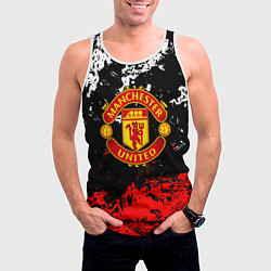 Майка-безрукавка мужская Манчестер Юнайтед краски, цвет: 3D-белый — фото 2