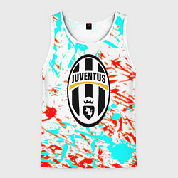Майка-безрукавка мужская Ювентус штрихи красок текстура, цвет: 3D-белый