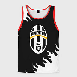 Майка-безрукавка мужская Juventus белый огонь текстура, цвет: 3D-красный