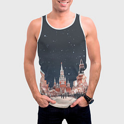 Майка-безрукавка мужская Праздничная ночь в Москве, цвет: 3D-белый — фото 2