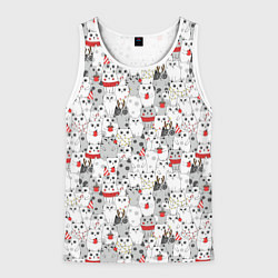 Мужская майка без рукавов Новогодние котики