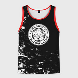 Майка-безрукавка мужская Лестер сити краски белые, цвет: 3D-красный