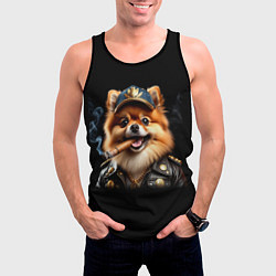 Майка-безрукавка мужская Гламурный чау-чау, цвет: 3D-черный — фото 2
