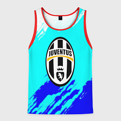Майка-безрукавка мужская Ювентус краски штрихи текстура, цвет: 3D-красный