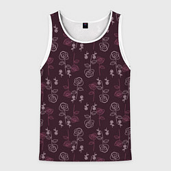 Майка-безрукавка мужская Simple roses, цвет: 3D-белый