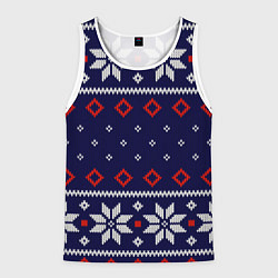 Мужская майка без рукавов Вязаный новогодний узор