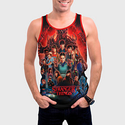 Майка-безрукавка мужская Все герои Загадочные события финал, цвет: 3D-красный — фото 2