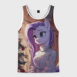 Майка-безрукавка мужская Анимешная лошадка - Новый год, цвет: 3D-белый