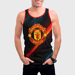 Майка-безрукавка мужская Манчестер Юнайтед абстракция, цвет: 3D-красный — фото 2