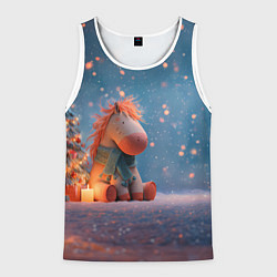 Майка-безрукавка мужская Игрушечная лошадка 2026, цвет: 3D-белый