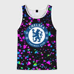 Майка-безрукавка мужская Челси неоновые краски, цвет: 3D-белый