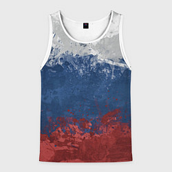 Майка-безрукавка мужская Флаг России, цвет: 3D-белый