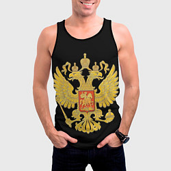 Майка-безрукавка мужская Герб России: золото, цвет: 3D-черный — фото 2
