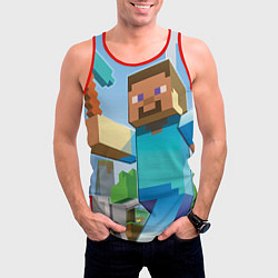 Майка-безрукавка мужская Minecraft World, цвет: 3D-красный — фото 2