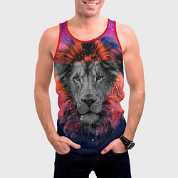 Майка-безрукавка мужская Космический лев, цвет: 3D-красный — фото 2
