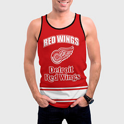 Майка-безрукавка мужская Detroit red wings, цвет: 3D-черный — фото 2