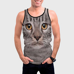 Майка-безрукавка мужская Котик, цвет: 3D-черный — фото 2