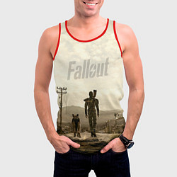 Майка-безрукавка мужская Fallout City, цвет: 3D-красный — фото 2