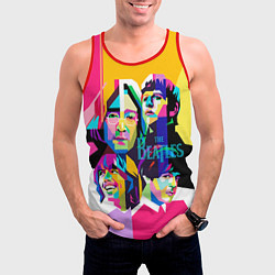 Майка-безрукавка мужская The Beatles: Poly-art, цвет: 3D-красный — фото 2