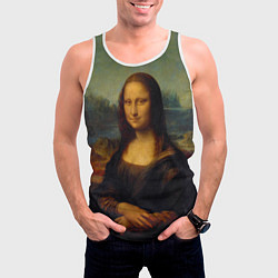 Майка-безрукавка мужская Леонардо да Винчи - Мона Лиза, цвет: 3D-белый — фото 2