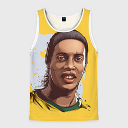 Майка-безрукавка мужская Ronaldinho Art, цвет: 3D-белый