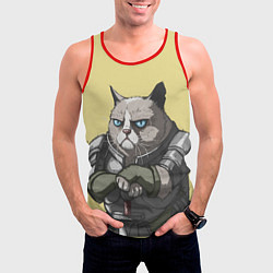 Майка-безрукавка мужская Кот, цвет: 3D-красный — фото 2