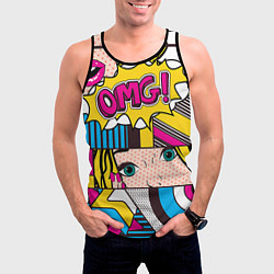 Майка-безрукавка мужская POP ART, цвет: 3D-черный — фото 2