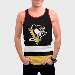 Майка-безрукавка мужская Pittsburgh Penguins: Black, цвет: 3D-красный — фото 2