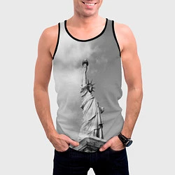 Майка-безрукавка мужская Статуя Свободы, цвет: 3D-черный — фото 2