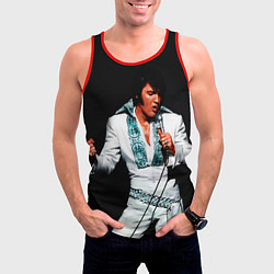 Майка-безрукавка мужская Элвис поет, цвет: 3D-красный — фото 2