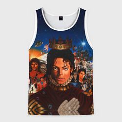 Майка-безрукавка мужская Michael Jackson: Pop King, цвет: 3D-белый
