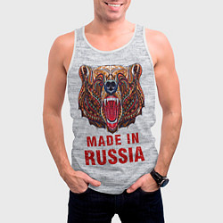 Майка-безрукавка мужская Bear: Made in Russia, цвет: 3D-белый — фото 2