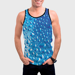 Майка-безрукавка мужская Капли воды, цвет: 3D-черный — фото 2