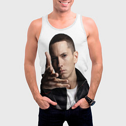 Майка-безрукавка мужская Eminem, цвет: 3D-белый — фото 2