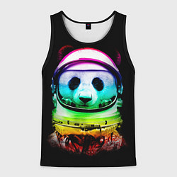 Майка-безрукавка мужская Панда космонавт, цвет: 3D-черный